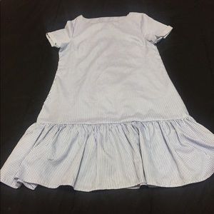 SHEIN Pinstripe Shift Dress with Ruffle Hem Size S